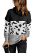 Turtleneck Splicing Chunky Knit Pullover Sweater
